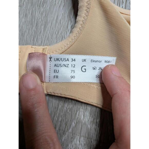 T-Shirt Bra Womens 34G Beige Eleanor 9081 Underwire Padded Full Coverage - Picture 8 of 8
